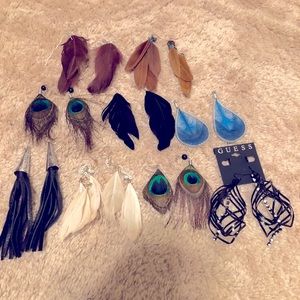 Feather earring collection